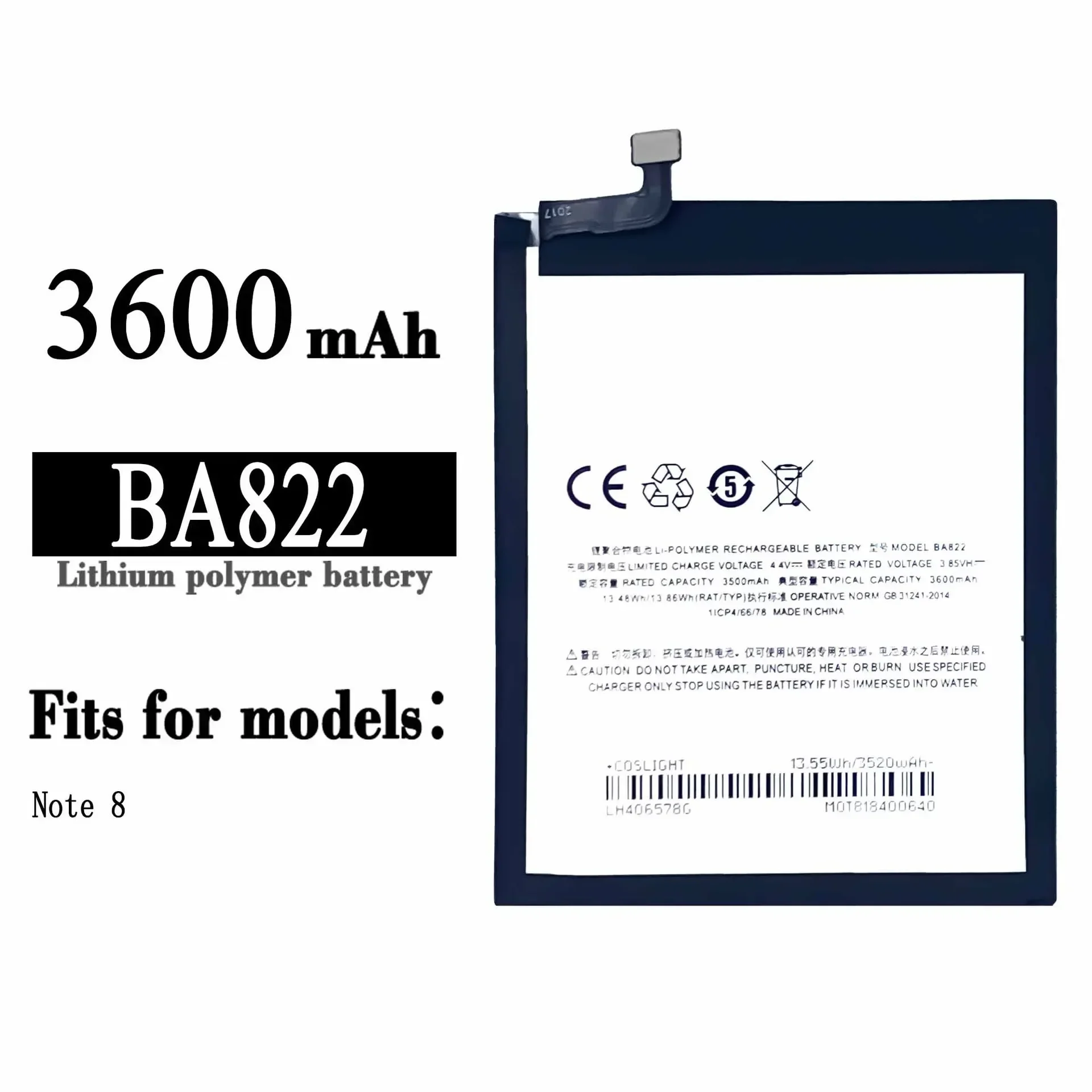 Сменный аккумулятор BA822 для Meizu Note 8 BA-822, 3600 мАч, высококачественный встроенный литиевый аккумулятор для мобильного телефона, последние батареи
Сменный аккумулятор BA822 для Meizu Note 8 BA-822, 3600 мАч, высококачественный встроенный литиевый аккумулятор для мобильного телефона, последние батареи