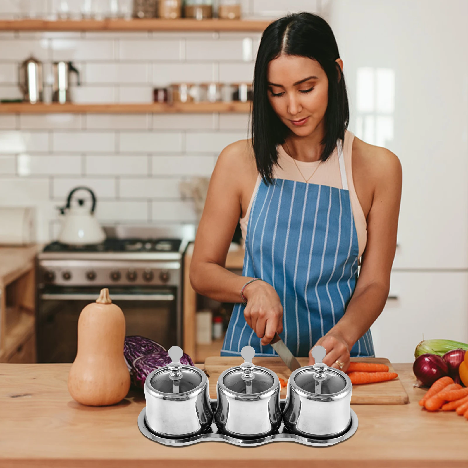 3 Pcs Food Grade Sugar Containers Stainless Steel Sugar Dispensers Sugar Bowls with Tray Sugar Container with Visible Glass Lid
3 Pcs Food Grade Sugar Containers Stainless Steel Sugar Dispensers Sugar Bowls with Tray Sugar Container with Visible Glass Lid