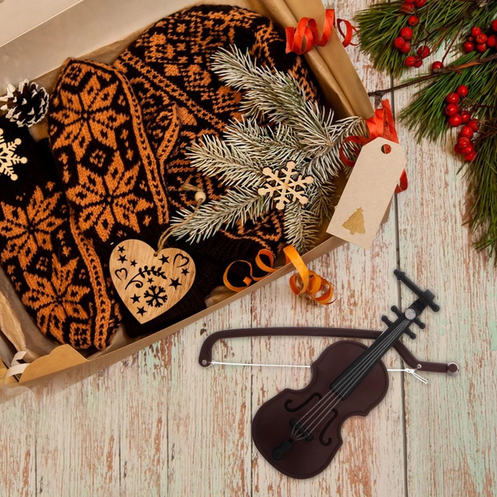 6 Pcs Violin Pendant Holiday Decoration Miniature Musical Instrument Statue Wood Grain Christmas Tree DIY
6 Pcs Violin Pendant Holiday Decoration Miniature Musical Instrument Statue Wood Grain Christmas Tree DIY