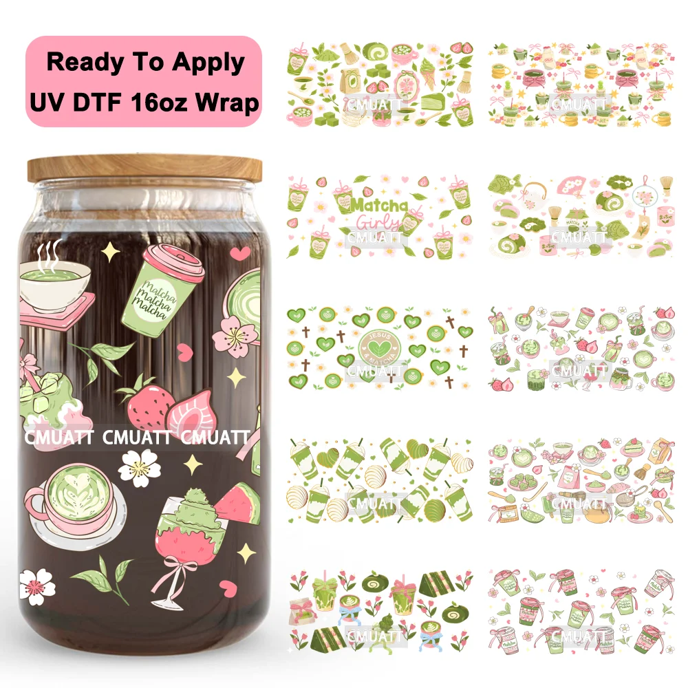 Matcha Girly Green Tea Sweet Cake UV DTF Wraps Transfer Sticker Selfadhesive Waterproof High Quality For 16OZ Libbey Glass Can
Matcha Girly Green Tea Sweet Cake UV DTF Wraps Transfer Sticker Selfadhesive Waterproof High Quality For 16OZ Libbey Glass Can