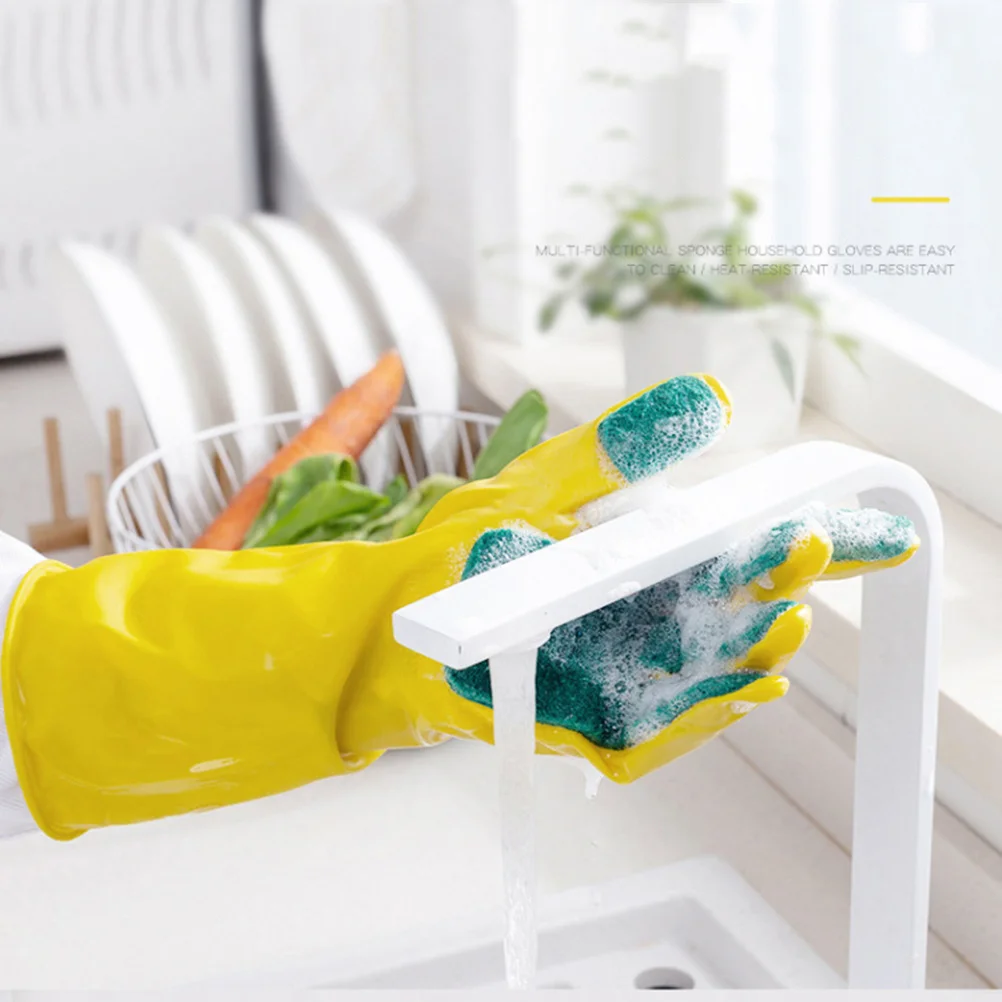 1Pair Cleaning Gloves Latex Dishwashing Gloves Scouring Pad Kitchen Household Durable Waterproof Oil Resistant
1Pair Cleaning Gloves Latex Dishwashing Gloves Scouring Pad Kitchen Household Durable Waterproof Oil Resistant
