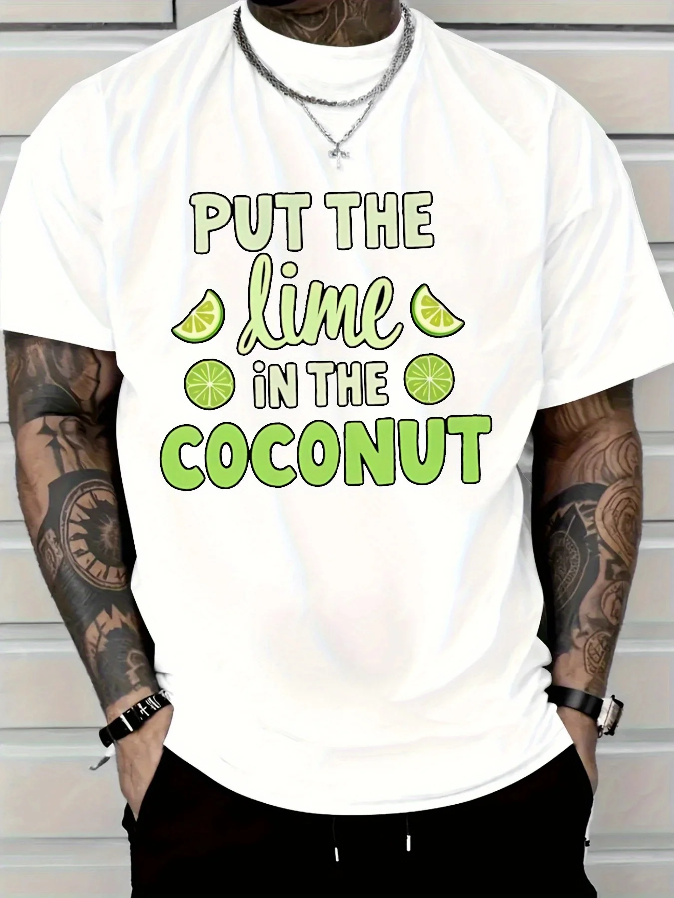Мужская повседневная хлопковая футболка Put the Lime in the Coconue, дизайн с коротким рукавом, всесезонная удобная футболка с игривым рисунком
Мужская повседневная хлопковая футболка Put the Lime in the Coconue, дизайн с коротким рукавом, всесезонная удобная футболка с игривым рисунком