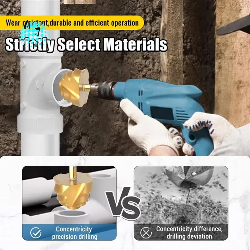 A07F-PPR Lifting,Stepped Drill Bit 6Pcs Tool Set Hexagon Shank Water Pipe Connection Tool 20-63Mm For Water Pipe Reaming 
A07F-PPR Lifting,Stepped Drill Bit 6Pcs Tool Set Hexagon Shank Water Pipe Connection Tool 20-63Mm For Water Pipe Reaming