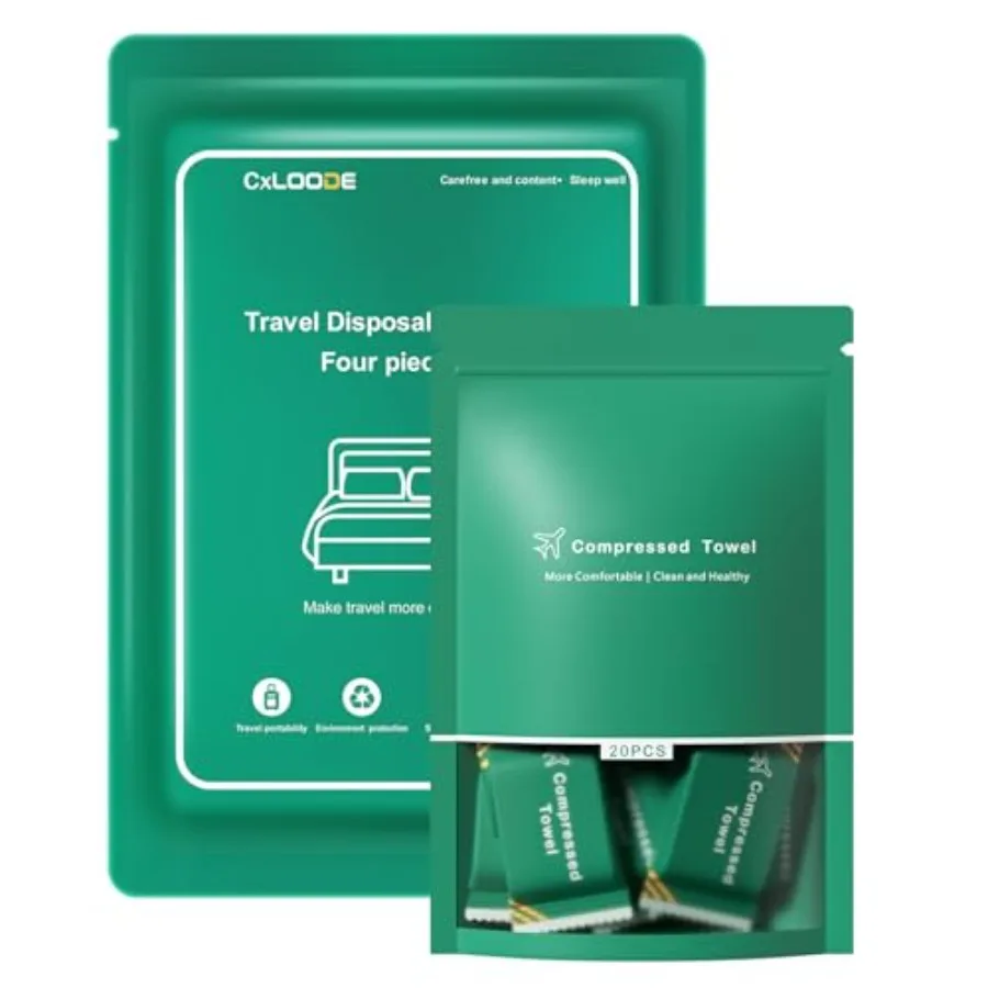 Disposable Bed Sheet for Travel with 20 Pcs Disposable Face Towels, Disposable Bed Sheets with Compred Towel Table Travel Sheet
Disposable Bed Sheet for Travel with 20 Pcs Disposable Face Towels, Disposable Bed Sheets with Compred Towel Table Travel Sheet