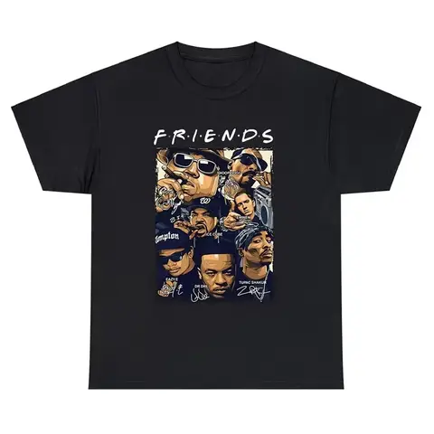 Friends The Notorious Big Biggie Smalls Snoop Dogg Eminem Ice Cube Eazy-E Dr.Dre Tupac 2Pac T-shirt Vintage Casual Tshirt Unisex