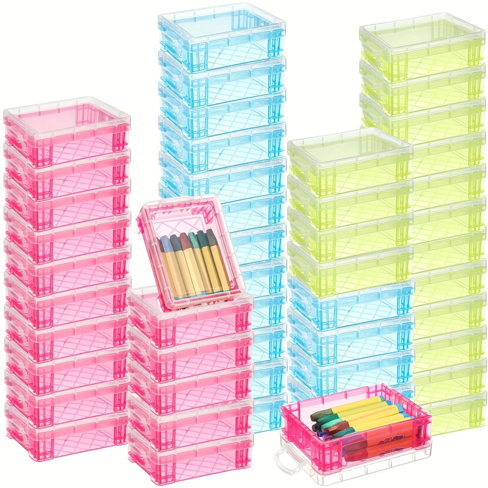 50pcs Plastic Crayon Box with Lid Crayon Storage Containers Bulk for Office School Classroom Supplies Pen Pencil Art Crafts
50pcs Plastic Crayon Box with Lid Crayon Storage Containers Bulk for Office School Classroom Supplies Pen Pencil Art Crafts