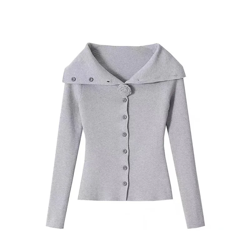 Gray Women Cardigan Slash Neck Off Shoulder Knitted Cardigans Long-sleeved Korean Fashion Hot Girls Casual Sweater Female Tops
Gray Women Cardigan Slash Neck Off Shoulder Knitted Cardigans Long-sleeved Korean Fashion Hot Girls Casual Sweater Female Tops