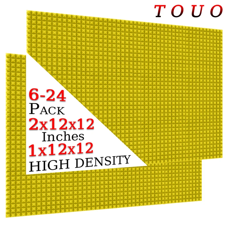 TOUO 6/12/24 Pcs Pyramid Sound Absorbing Material Studio Acoustic Treatment Sound Absorbing Sound Insulation High-Density Sponge
TOUO 6/12/24 Pcs Pyramid Sound Absorbing Material Studio Acoustic Treatment Sound Absorbing Sound Insulation High-Density Sponge