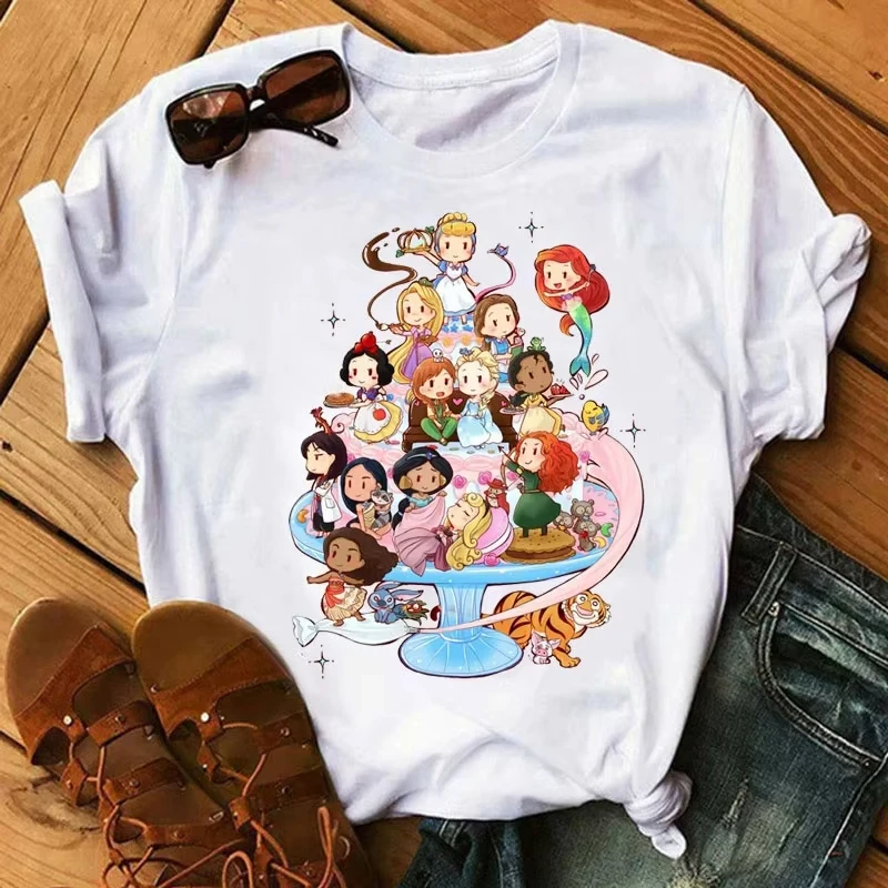 Disney Cartoon Princess Printed T Shirt Summer Women T-shirt Kawaii Cute Personality Tops Couple Round Neck Streetwear Tshirt
Disney Cartoon Princess Printed T Shirt Summer Women T-shirt Kawaii Cute Personality Tops Couple Round Neck Streetwear Tshirt