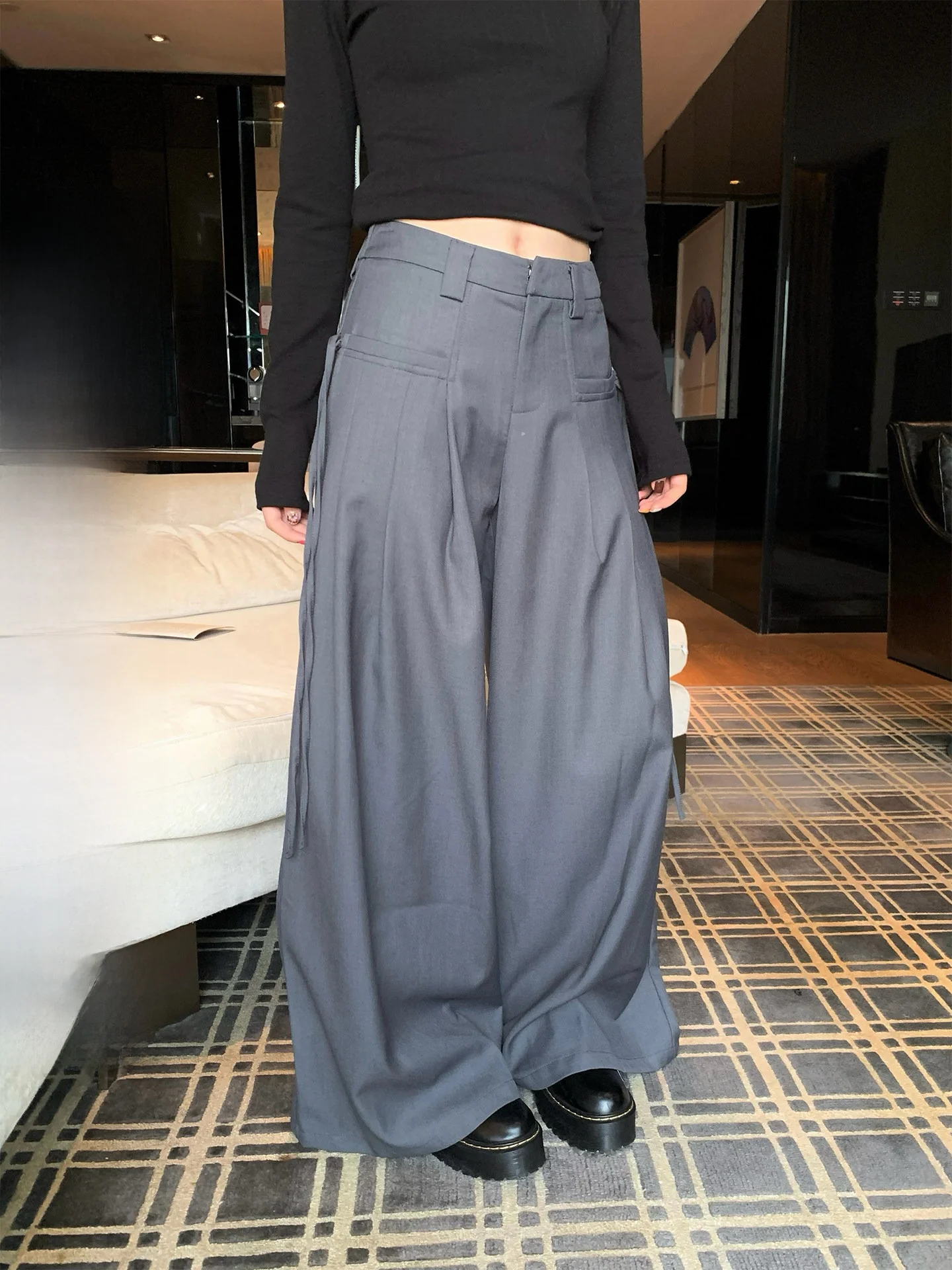 ay Folded Wide Leg Suit Pants Women's Loose Straight Casual Trousers Winter Floor-Length Dra Pants Ele Ladies
ay Folded Wide Leg Suit Pants Women's Loose Straight Casual Trousers Winter Floor-Length Dra Pants Ele Ladies