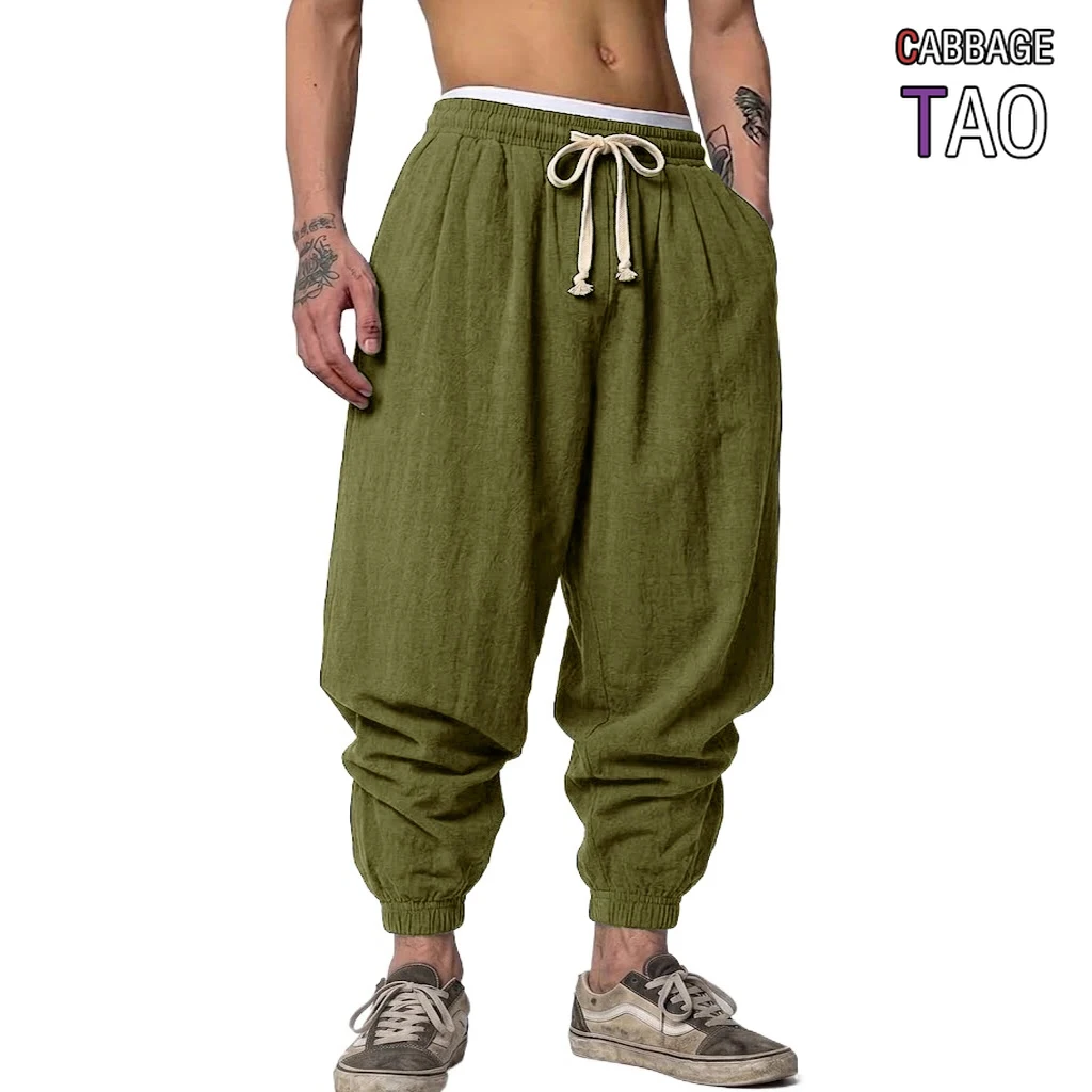 Mens Korean Cotton Linen Pants Spring Autumn Casual Loose Harem Trousers Drawstring Baggy Bottoms for Gym Daily Work Wear
Mens Korean Cotton Linen Pants Spring Autumn Casual Loose Harem Trousers Drawstring Baggy Bottoms for Gym Daily Work Wear