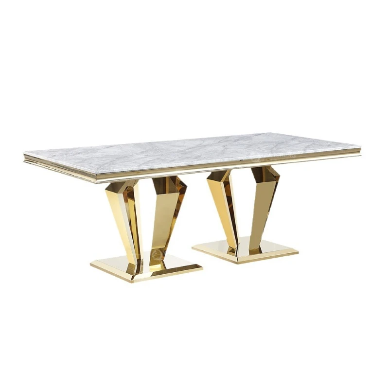 Marble dining table household high-end light luxury 10-person dining table custom stainless steel dining table and chair set
Marble dining table household high-end light luxury 10-person dining table custom stainless steel dining table and chair set