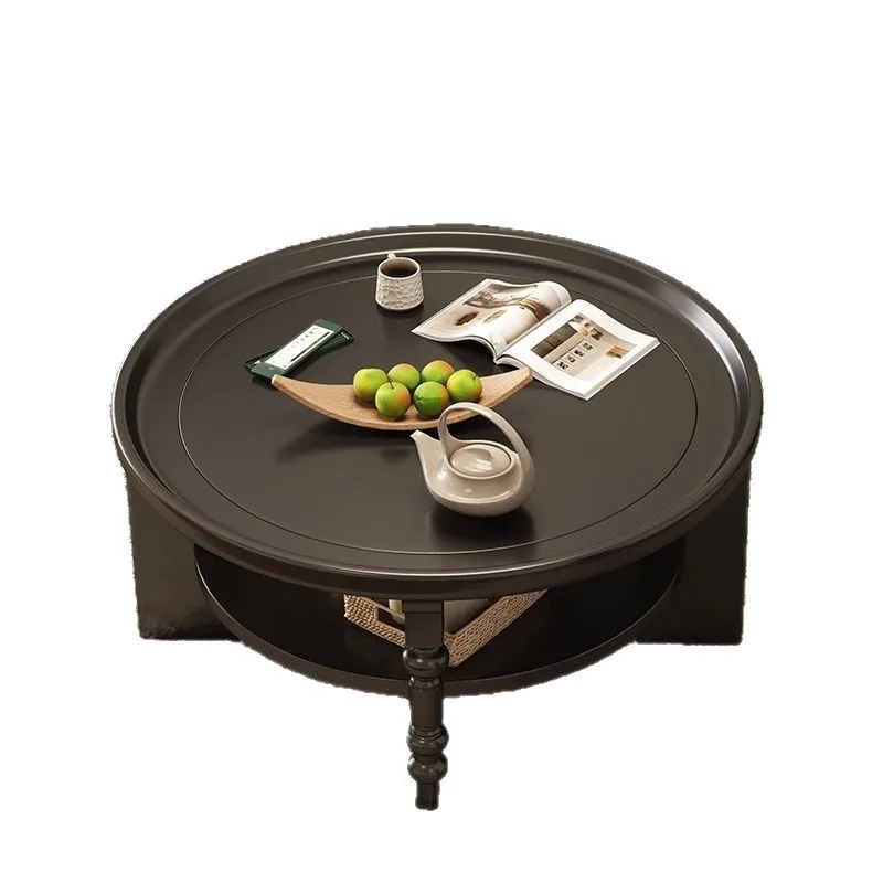 Solid wood round coffee table small apartment home retro home living room American new Chinese style
Solid wood round coffee table small apartment home retro home living room American new Chinese style