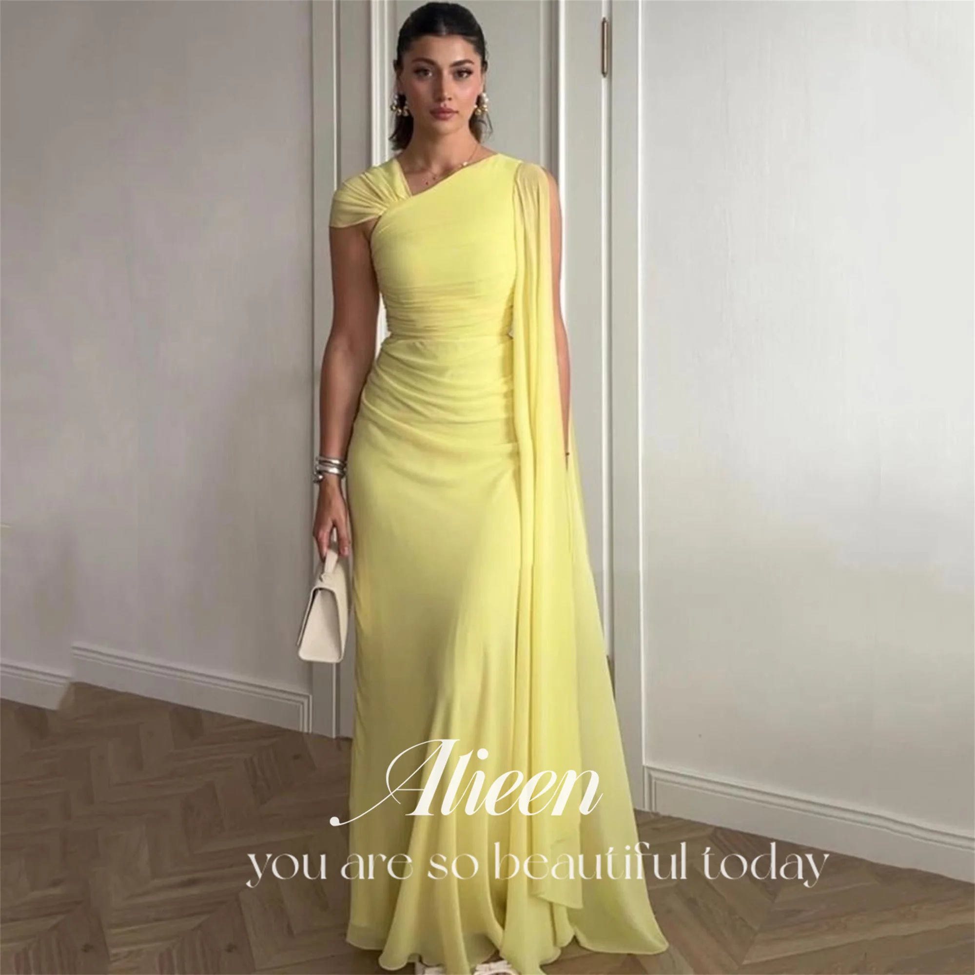 Aileen Elegant Party Dresses 2025 Customized Chiffon Saudi Women's Evening Dresses for Special Occasions One Shoulder Yellow
Aileen Elegant Party Dresses 2025 Customized Chiffon Saudi Women's Evening Dresses for Special Occasions One Shoulder Yellow