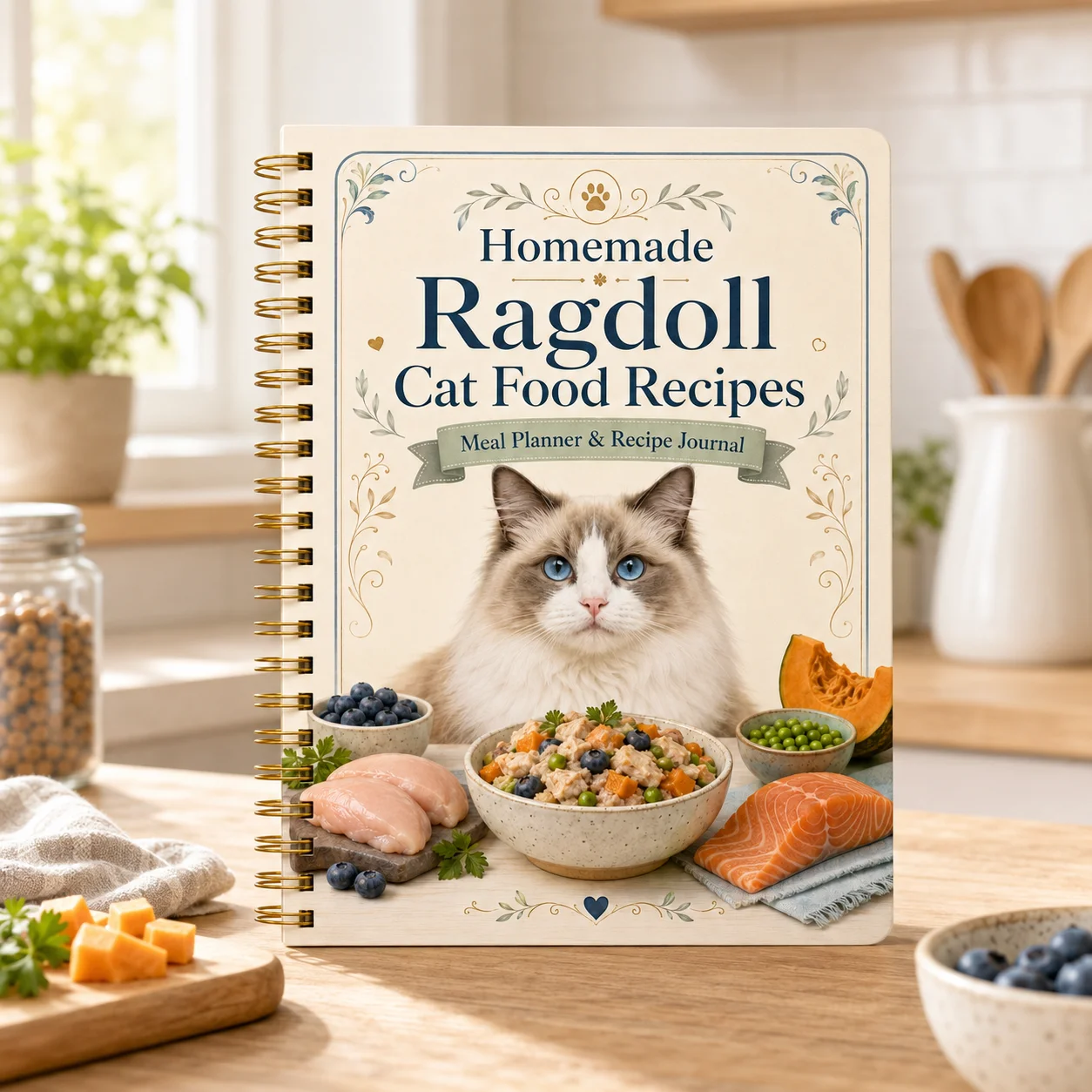 Homemade Ragdoll Cat Food Recipe Journal, A5 Spiral Meal Planner & DIY Treat Notebook for Cat Owners
Homemade Ragdoll Cat Food Recipe Journal, A5 Spiral Meal Planner & DIY Treat Notebook for Cat Owners