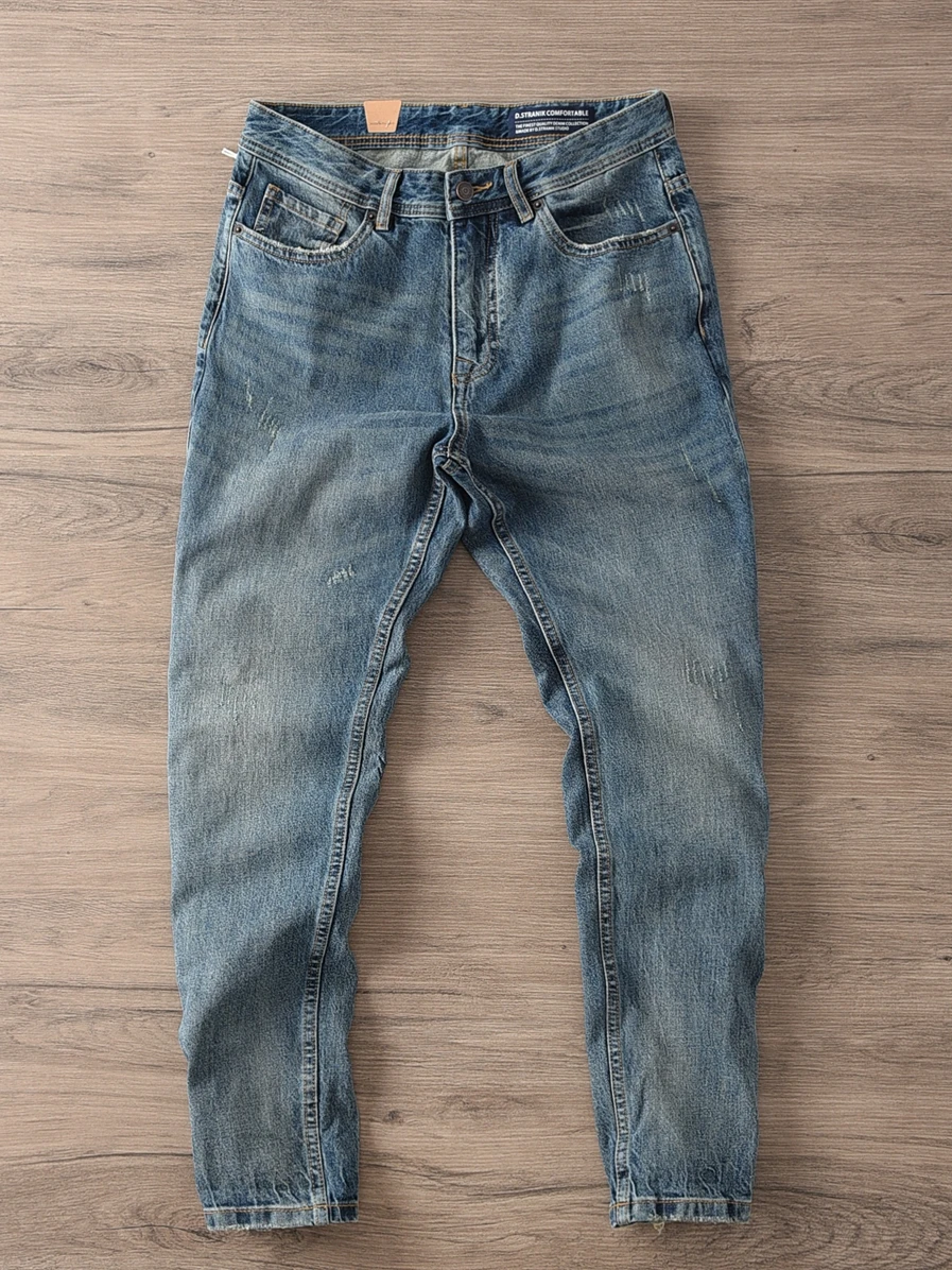 Retro Washed Heavyweight Men's Jeans Casual Straight Leg Long Trousers Spring Autumn Fashion Trend Youth Cotton Denim
Retro Washed Heavyweight Men's Jeans Casual Straight Leg Long Trousers Spring Autumn Fashion Trend Youth Cotton Denim