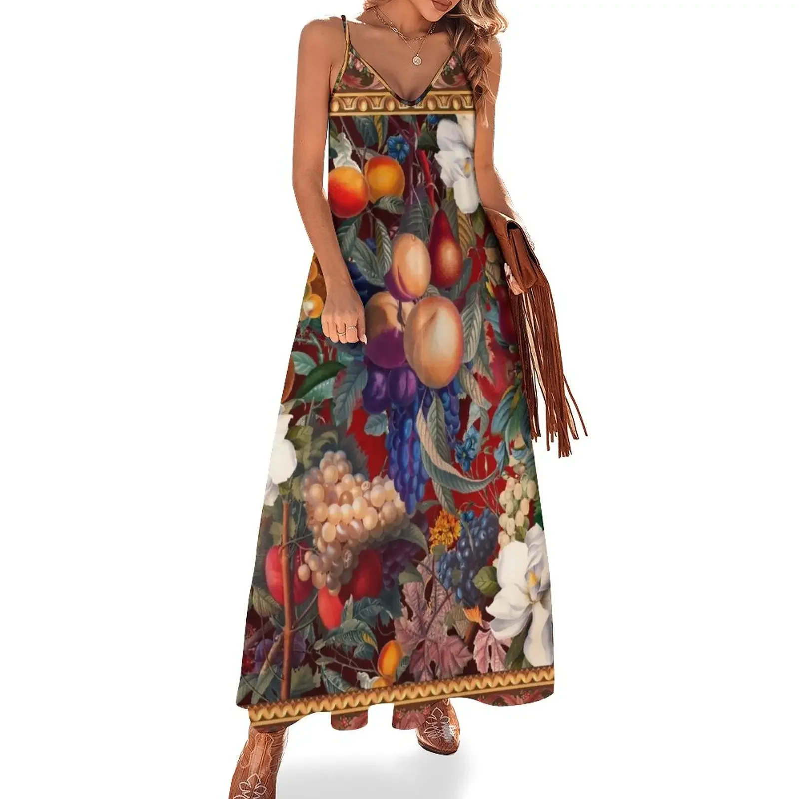 Vintage Fruit Pattern VII Sleeveless Dress long dress women summer Long dress Female
Vintage Fruit Pattern VII Sleeveless Dress long dress women summer Long dress Female
