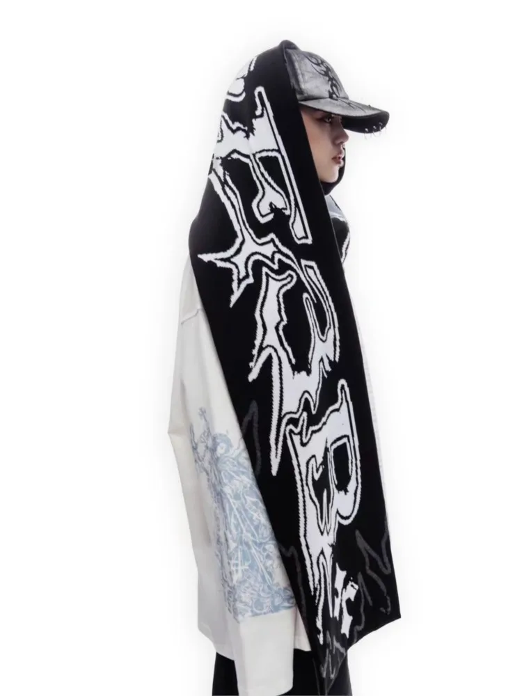 Hip Hop Gothic Punk Keep Warm Unisex Accessories Harajuku Women Scarf Winter Y2k Casual Streetwear Black Knitted Shawl Scarves
Hip Hop Gothic Punk Keep Warm Unisex Accessories Harajuku Women Scarf Winter Y2k Casual Streetwear Black Knitted Shawl Scarves