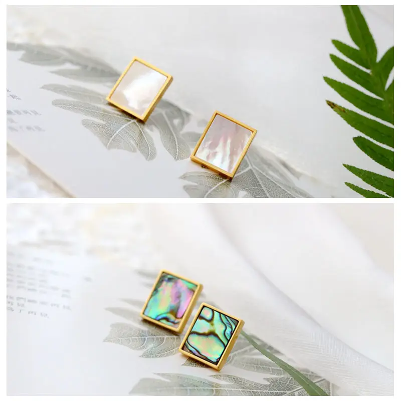Natural Beauty 925 Sterling Silver Earring Inlaid Natural Abalone and White Shell 18K Gold Plated Square Earring Jewelry Gift
Natural Beauty 925 Sterling Silver Earring Inlaid Natural Abalone and White Shell 18K Gold Plated Square Earring Jewelry Gift