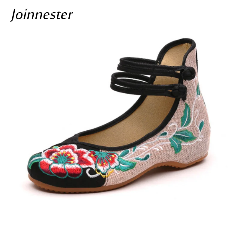 Women's Embroidered Ankle Strap Retro Dance Shoes Breathable Linen Low-Heel Round Toe Ethnic Style Dress Pumps
Women's Embroidered Ankle Strap Retro Dance Shoes Breathable Linen Low-Heel Round Toe Ethnic Style Dress Pumps