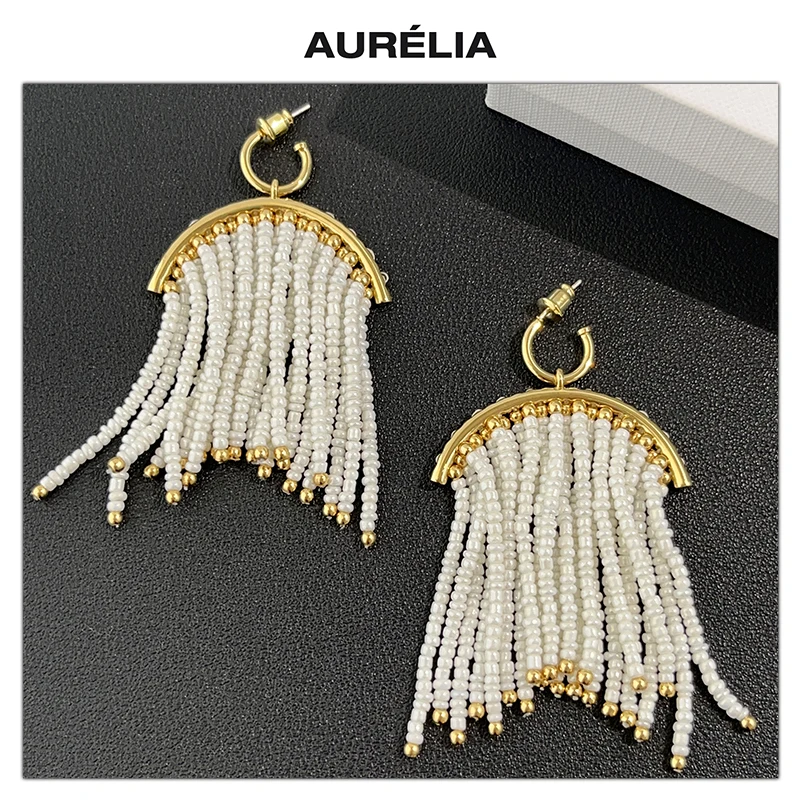 Europe America Design Brass Gold Plated Tassel Bead Earrings Women Retro Jewelry Trend
Europe America Design Brass Gold Plated Tassel Bead Earrings Women Retro Jewelry Trend
