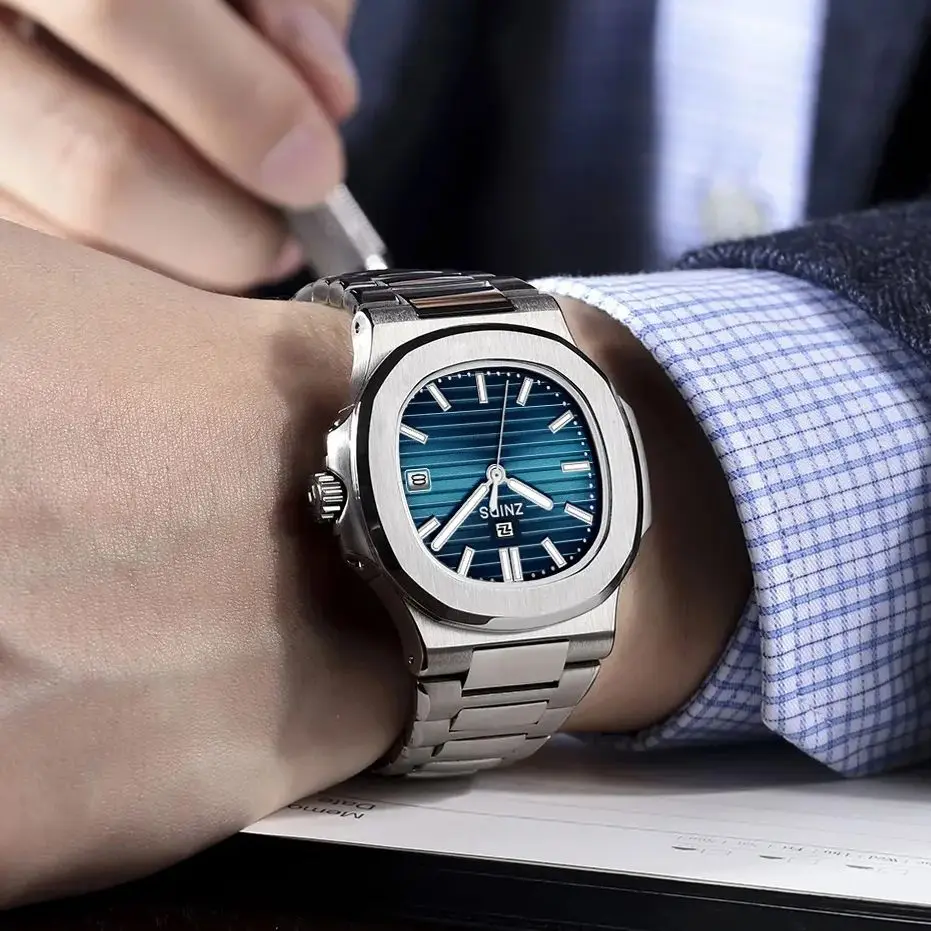 Высококлассные роскошные модные деловые мужские часы в европейском и американском стиле, полностью автоматические механические часы, дизайн скелета, светящийся, водонепроницаемый, календарь, ремешок из нержавеющей стали, стильные и универсальные, красивые
Высококлассные роскошные модные деловые мужские часы в европейском и американском стиле, полностью автоматические механические часы, дизайн скелета, светящийся, водонепроницаемый, календарь, ремешок из нержавеющей стали, стильные и универсальные, красивые