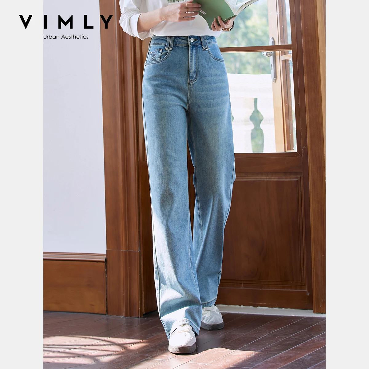 VIMLY Vintage Bule Jeans Women's Summer 2025 High-waist Straight Button Woman Wide Leg Button Ladies Jeans Women's Pants 30259
VIMLY Vintage Bule Jeans Women's Summer 2025 High-waist Straight Button Woman Wide Leg Button Ladies Jeans Women's Pants 30259