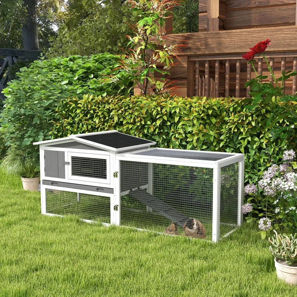 Small Animal House with Slide Out Tray, for Indoor Outdoor, 61.5" x 23" x 27", Rabbit Hutch 2-Story Bunny Cage, Guinea Pig Cage
Small Animal House with Slide Out Tray, for Indoor Outdoor, 61.5" x 23" x 27", Rabbit Hutch 2-Story Bunny Cage, Guinea Pig Cage