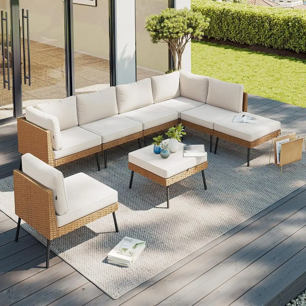 8 Piece Patio urniture t, 8 ats Outdoor ctional Soas witTick Cusion, Wicker Patio Outdoor urniture t witOttomans or Party, Garde
8 Piece Patio urniture t, 8 ats Outdoor ctional Soas witTick Cusion, Wicker Patio Outdoor urniture t witOttomans or Party, Garde