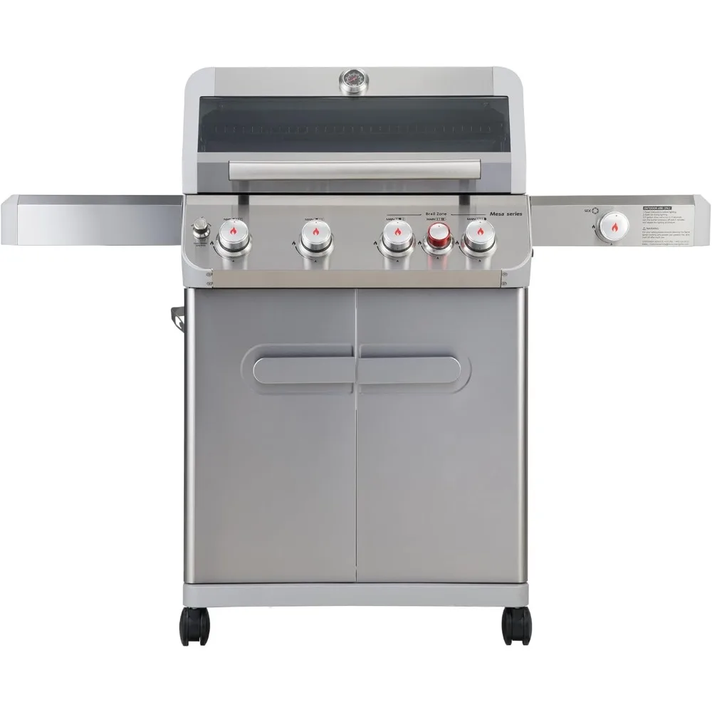 Outdoor Barbecue Stainless Steel 4 Burner Propane Gas Grill, 62,000 BTU Patio Garden Barbecue Grill with Side Burner
Outdoor Barbecue Stainless Steel 4 Burner Propane Gas Grill, 62,000 BTU Patio Garden Barbecue Grill with Side Burner