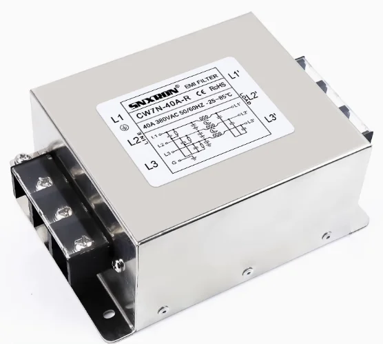 CW7N-40A-R EMI Purification Power Filter Three-phase Three-wire Anti-interference AC 380V 40A
CW7N-40A-R EMI Purification Power Filter Three-phase Three-wire Anti-interference AC 380V 40A
