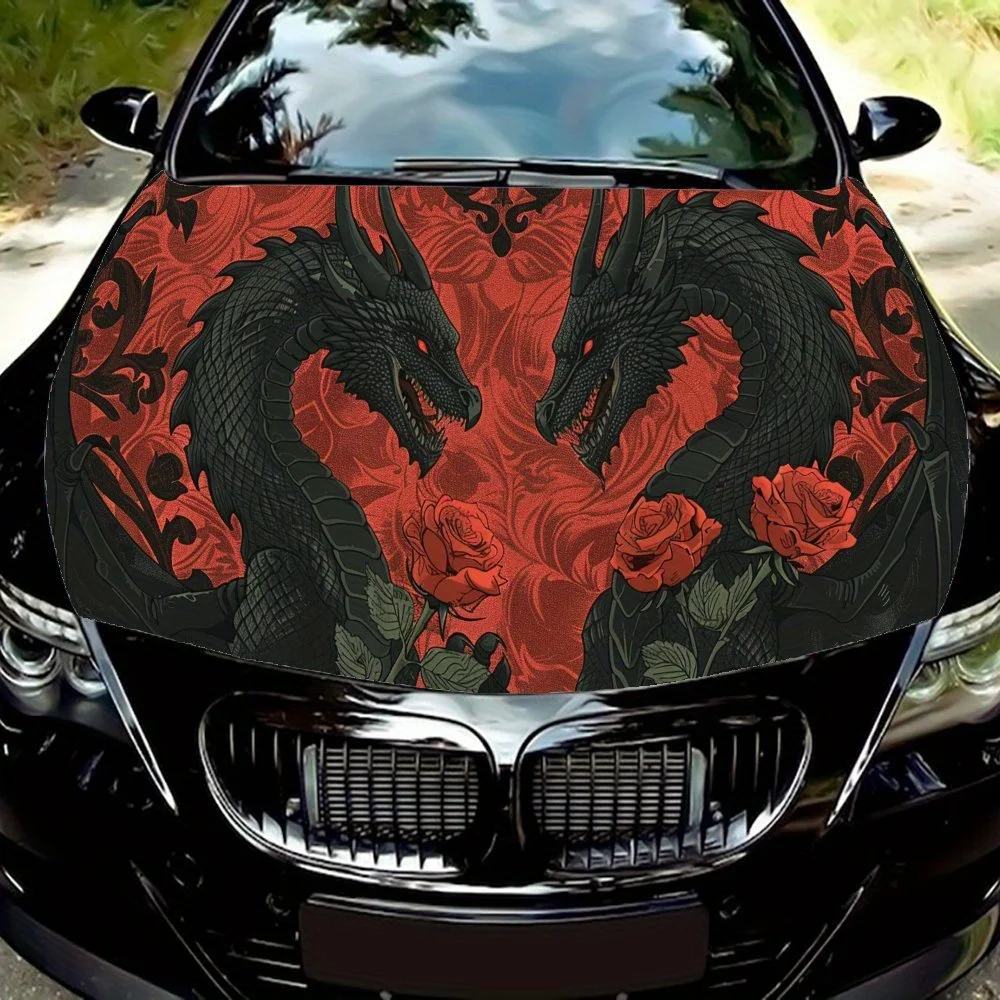 Mysterious Black Dragon and Red Rose Car Hood Decal Sticker, Durable Car Vinyl Wraps Suitable for Most Vehicles, Car Engine Hood
Mysterious Black Dragon and Red Rose Car Hood Decal Sticker, Durable Car Vinyl Wraps Suitable for Most Vehicles, Car Engine Hood