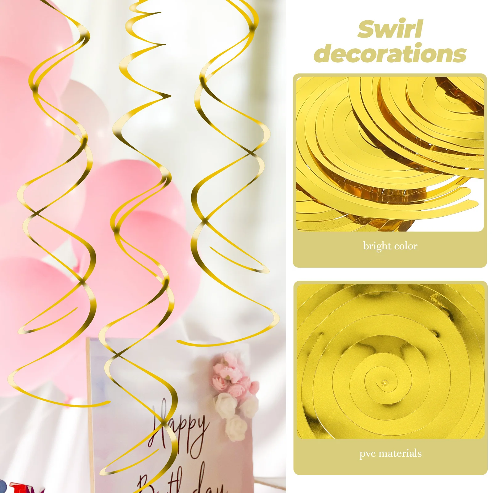 30pcs Spiral Hanging Decorations Bright Pvc Shiny Party Wedding Ceiling Swirl Decor New Year Christmas Graduation Baby Shower
30pcs Spiral Hanging Decorations Bright Pvc Shiny Party Wedding Ceiling Swirl Decor New Year Christmas Graduation Baby Shower