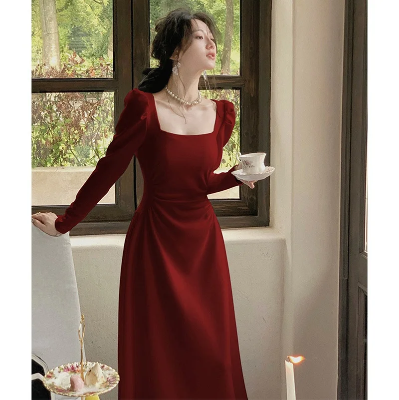 Ele Wine Red Long Sve Wedding Dr Faionable Fitting Long Gown for Engagement Parties And Weddings by Qiongna Ni
Ele Wine Red Long Sve Wedding Dr Faionable Fitting Long Gown for Engagement Parties And Weddings by Qiongna Ni