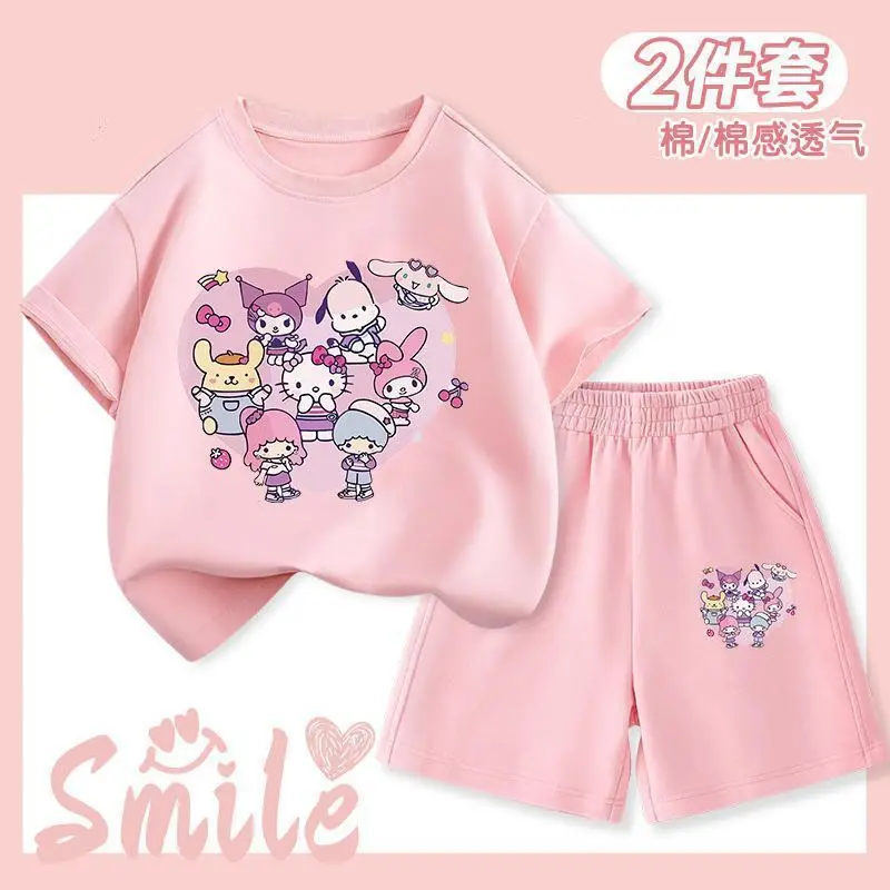 Summer Kawaii Sanrio Hello Kitty Kuromi Anime T Shirt Pants Clothing Cute Cinnamoroll My Melody Children Short Sleeve Gifts Toy
Summer Kawaii Sanrio Hello Kitty Kuromi Anime T Shirt Pants Clothing Cute Cinnamoroll My Melody Children Short Sleeve Gifts Toy