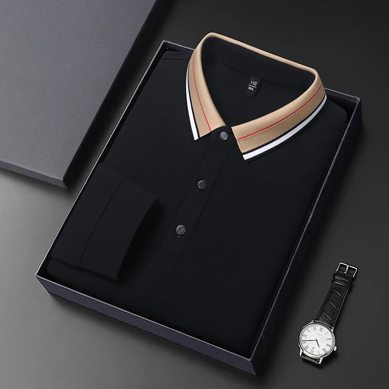 High end long sleeved men's polo shirt autumn new item flip collar personalized stripe fashion hot selling design golf T-shirt
High end long sleeved men's polo shirt autumn new item flip collar personalized stripe fashion hot selling design golf T-shirt