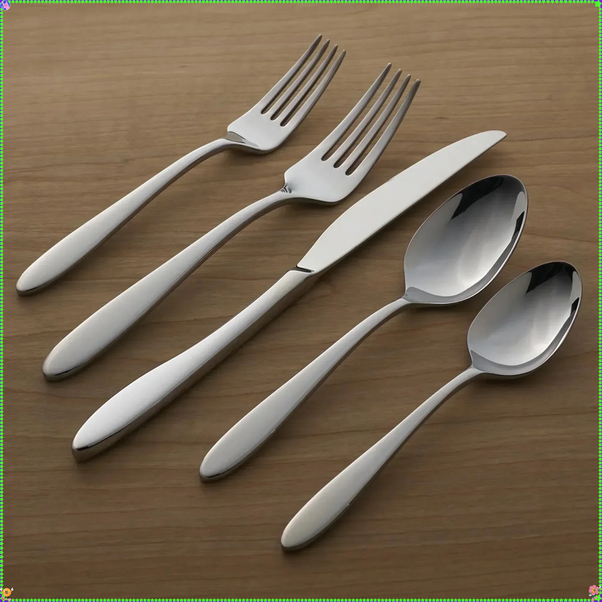 Modern 20-Piece Stainless Steel Silverware Set for 4, Dishwasher Safe Flatware with Wood Tray for Home Dining
Modern 20-Piece Stainless Steel Silverware Set for 4, Dishwasher Safe Flatware with Wood Tray for Home Dining