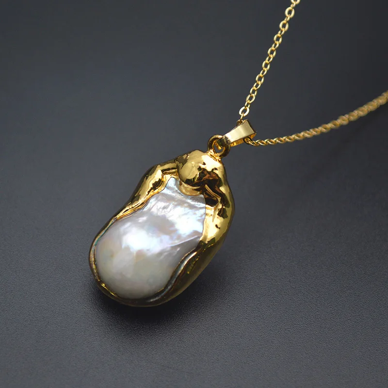 Высокое качество 24 К позолоченный натуральный жемчуг в стиле барокко кулон модные женские украшения подарок для свадебной вечеринки
Высокое качество 24 К позолоченный натуральный жемчуг в стиле барокко кулон модные женские украшения подарок для свадебной вечеринки