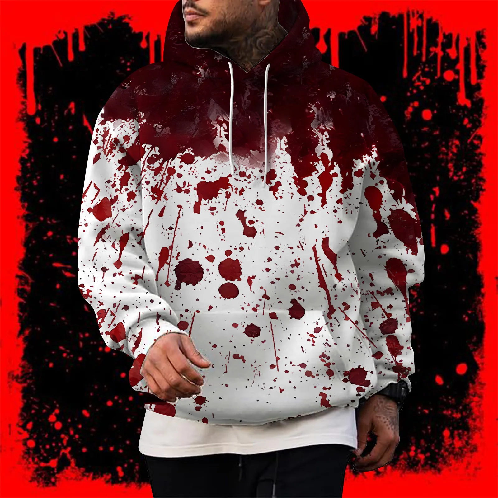 Mens Fashion Casual 3D Digital Printing Halloween Print Hooded Pullover Long Sleeve Hooded Sweater Hoodie Mens Pullover
Mens Fashion Casual 3D Digital Printing Halloween Print Hooded Pullover Long Sleeve Hooded Sweater Hoodie Mens Pullover