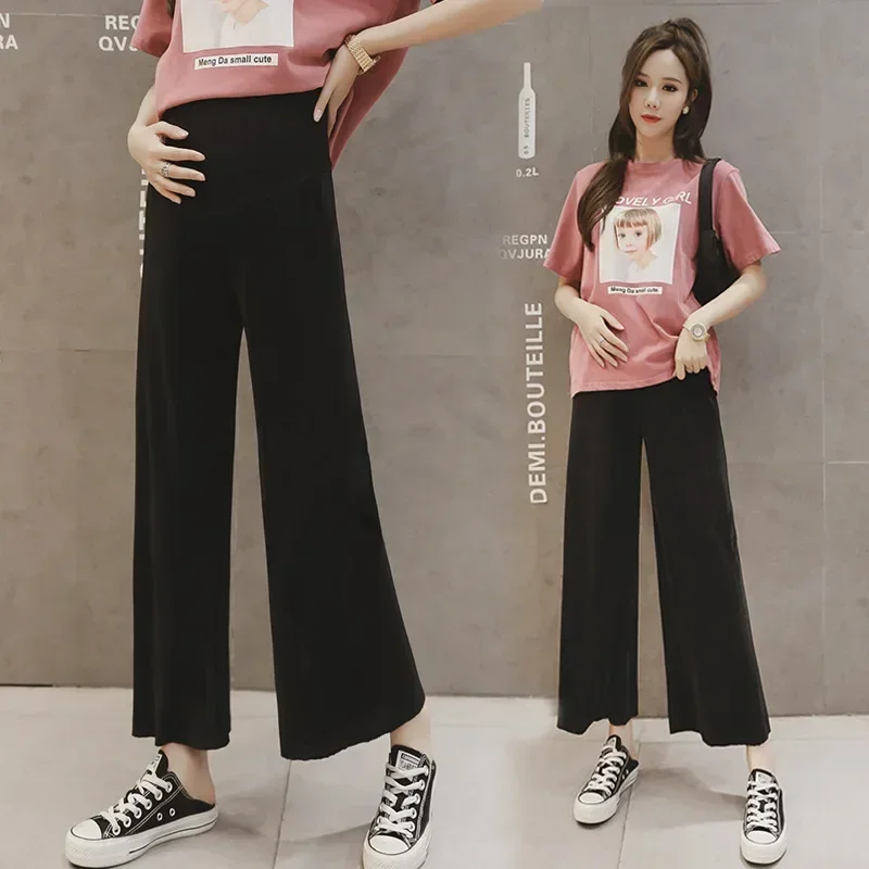 Thin Ice Silk Sagging Wide Loose and Thin with Pleats Nine-Point Pregnancy Trousers Maternity Silk Wide-Leg Pants for Summer
Thin Ice Silk Sagging Wide Loose and Thin with Pleats Nine-Point Pregnancy Trousers Maternity Silk Wide-Leg Pants for Summer