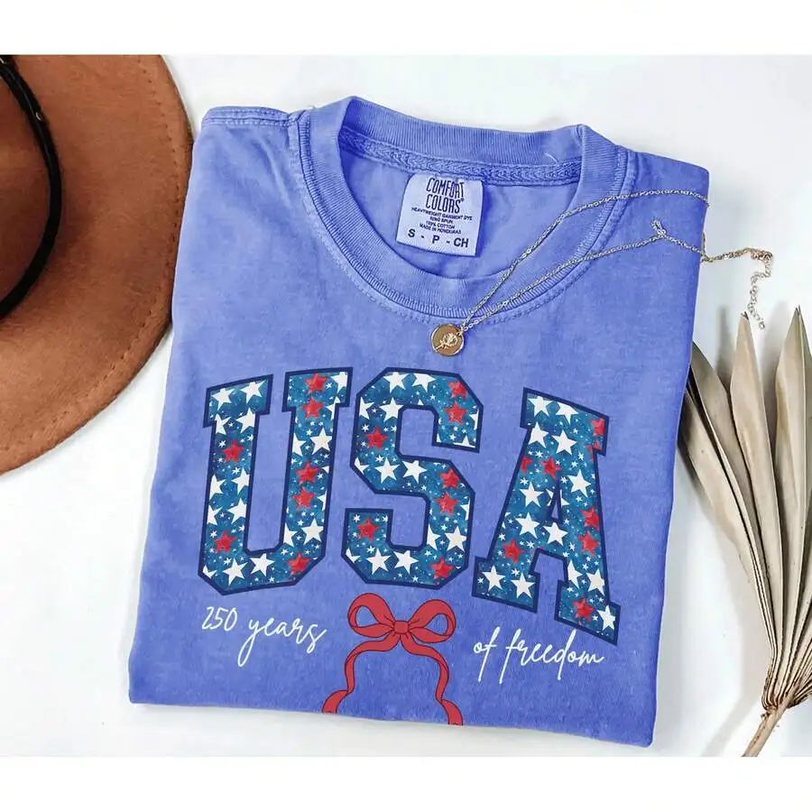 USA 250th Anniversary Patriotic Graphic T-Shirt Vintage Washed Cotton Tee Fourth Of July
USA 250th Anniversary Patriotic Graphic T-Shirt Vintage Washed Cotton Tee Fourth Of July