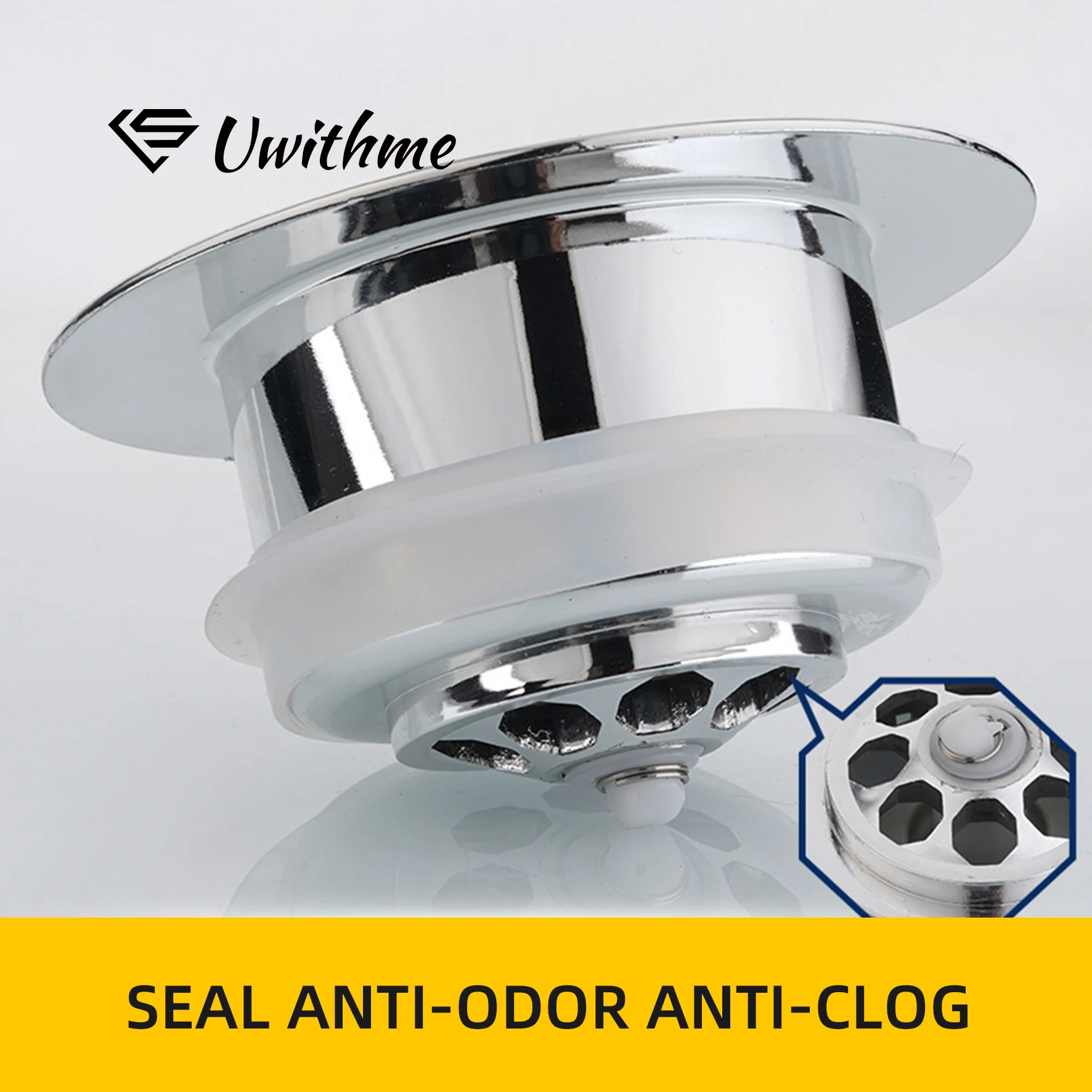 3 In 1 Pop Up Sink Strainer, Sealed Odor-Proof Bounce Core Kitchen Sink Drain Filter, Anti-Clogging Durable Home Drain Stopper
3 In 1 Pop Up Sink Strainer, Sealed Odor-Proof Bounce Core Kitchen Sink Drain Filter, Anti-Clogging Durable Home Drain Stopper
