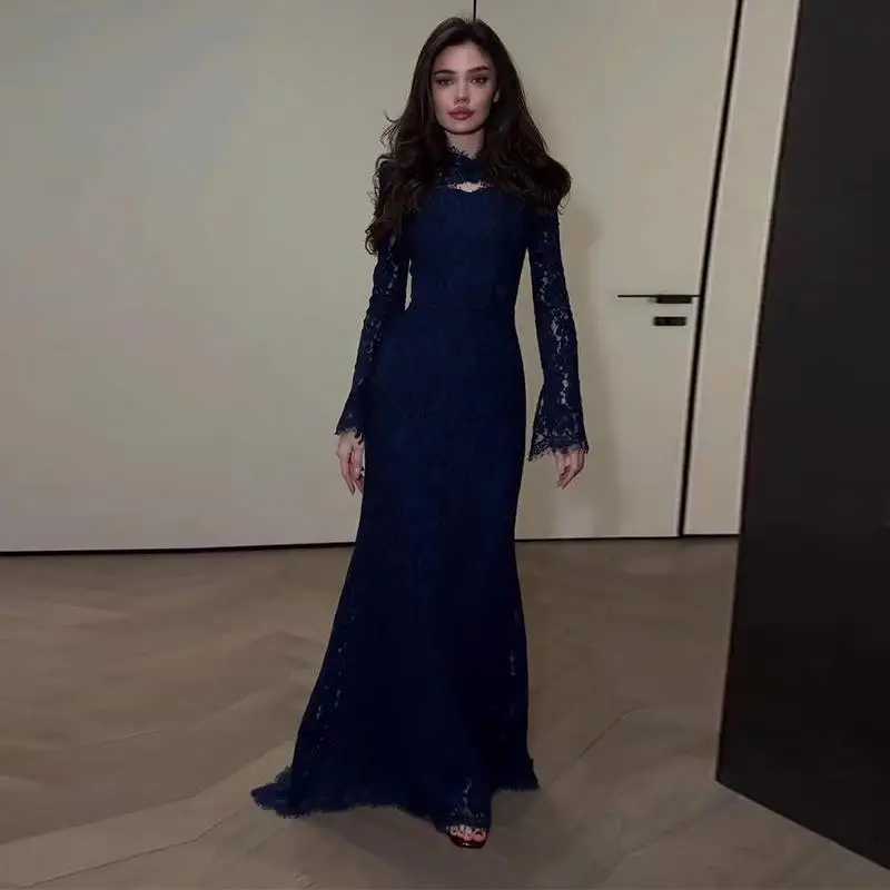 Elegant Blue Lace Slim Fit Wrap Body Fashionable New 2026 Women's Dress City Walk Long Sleeve round Neckline Midi Dress
Elegant Blue Lace Slim Fit Wrap Body Fashionable New 2026 Women's Dress City Walk Long Sleeve round Neckline Midi Dress
