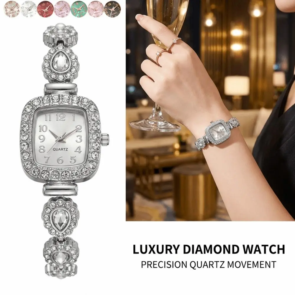 Rhinestone Quartz Watches Diamond Studded Watch Strap with Adjustable Bracelet Women Wristwatch Wrist Decoration Women Girl
Rhinestone Quartz Watches Diamond Studded Watch Strap with Adjustable Bracelet Women Wristwatch Wrist Decoration Women Girl