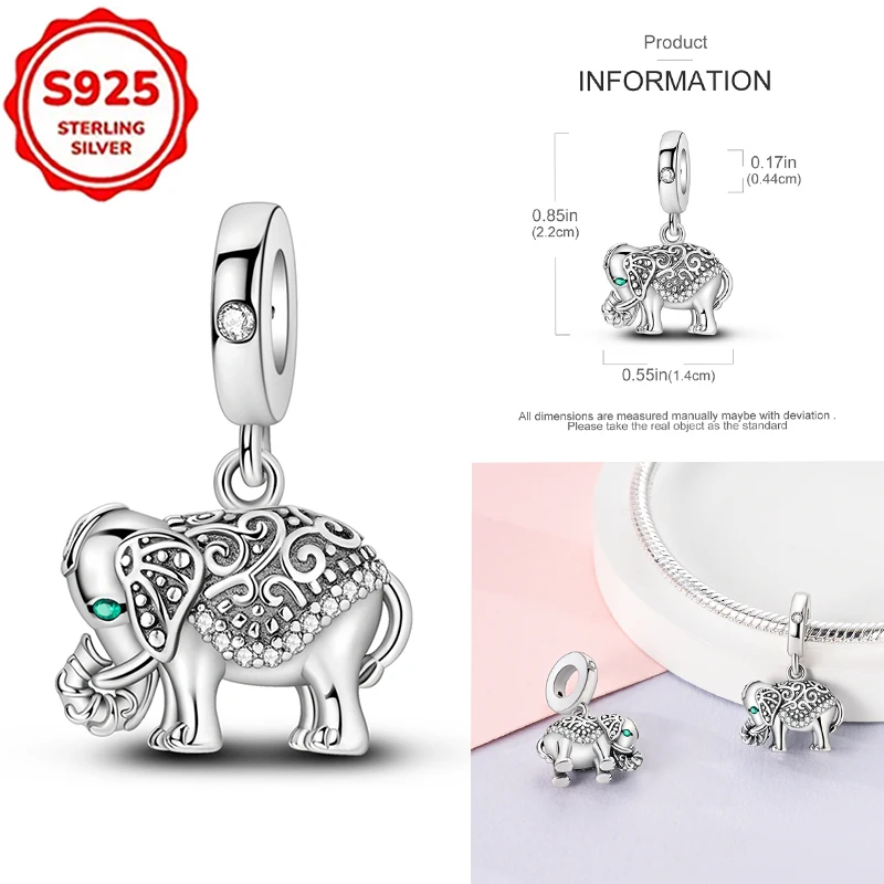 HOT Charms 925 Sterling Silver Retro Patterned Elephant Pendant Beads Womens Original 925 Bracelets DIY Jewelry Gifts
HOT Charms 925 Sterling Silver Retro Patterned Elephant Pendant Beads Womens Original 925 Bracelets DIY Jewelry Gifts