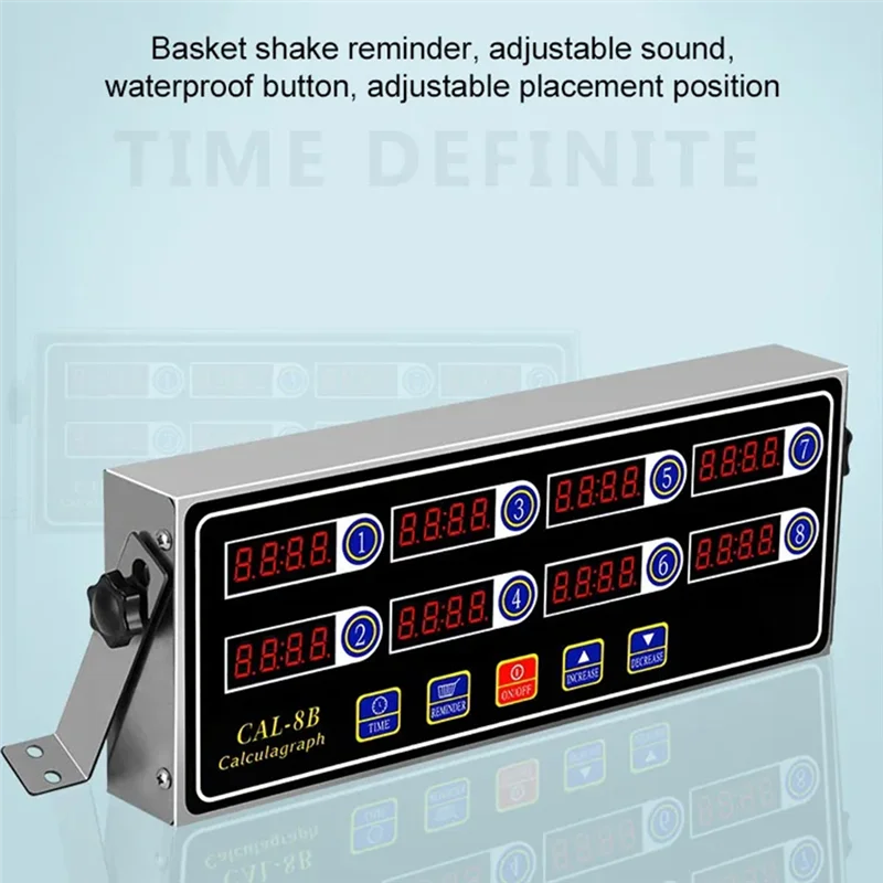 A25F-Commercial Eighth Electronic 8 Channel Digital Countdown Kitchen Timer Button Timing Reminder Restaurant Loud Clock
A25F-Commercial Eighth Electronic 8 Channel Digital Countdown Kitchen Timer Button Timing Reminder Restaurant Loud Clock