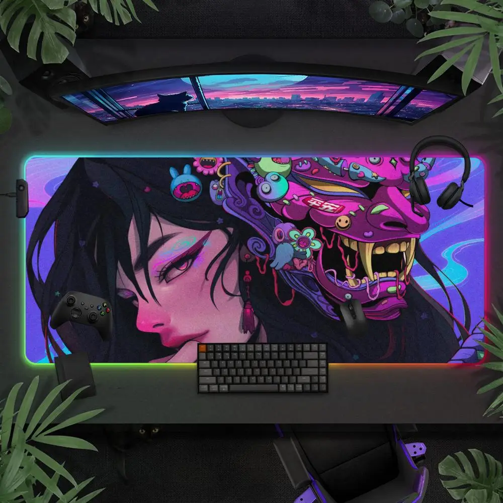 Japanese mask girl Mouse Pad RGB Luminous Mouse Pad Office Computer Accessories PC Keyboard Pad LED Anti-Slip Gaming Desk Pad
Japanese mask girl Mouse Pad RGB Luminous Mouse Pad Office Computer Accessories PC Keyboard Pad LED Anti-Slip Gaming Desk Pad