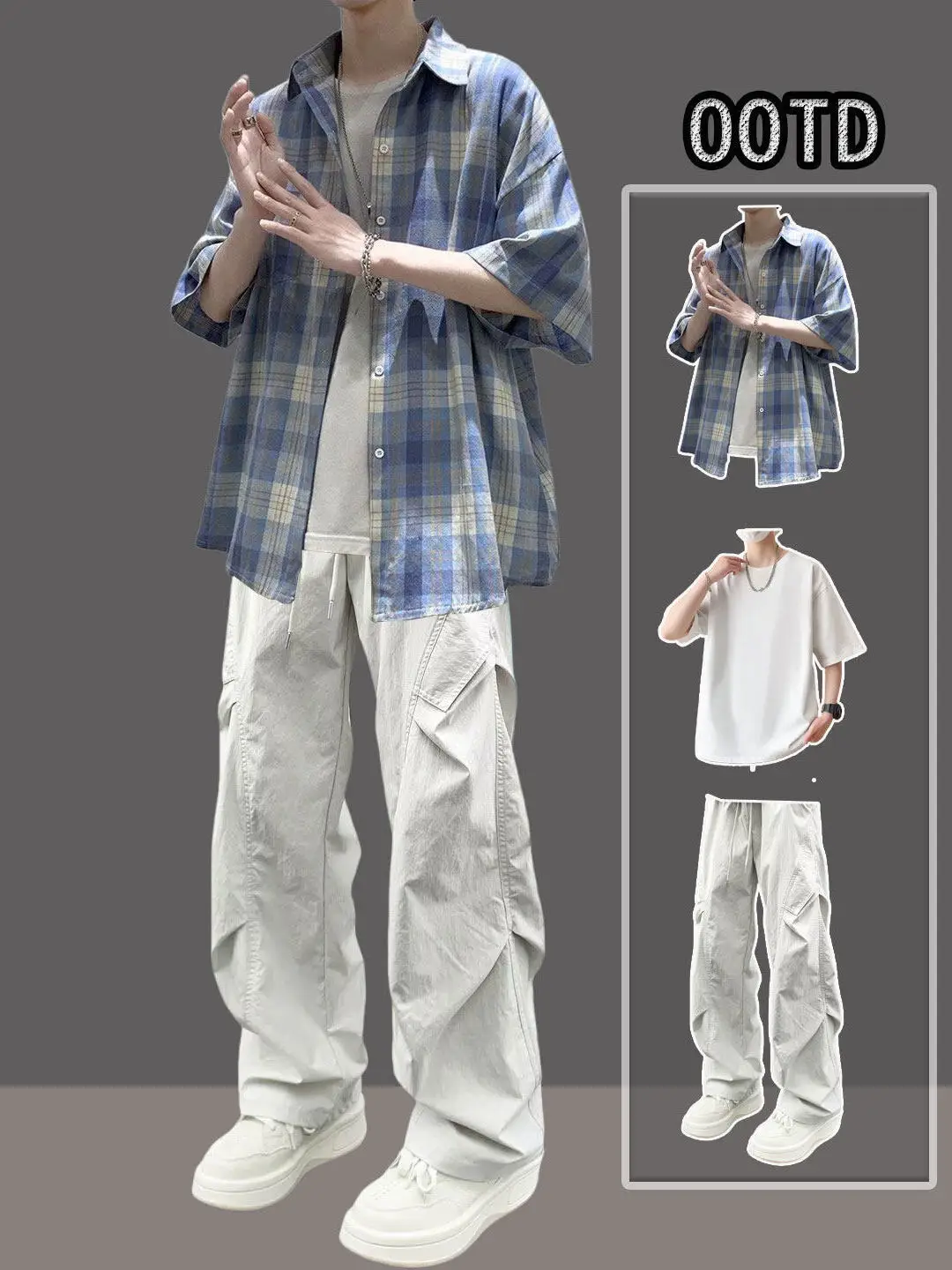 Summer American Plaid Short Sleeve Loose Casual Men's Shirt Half Sleeve Outerwear Polyester Fiber Gradient Dyeing Vintage Style
Summer American Plaid Short Sleeve Loose Casual Men's Shirt Half Sleeve Outerwear Polyester Fiber Gradient Dyeing Vintage Style