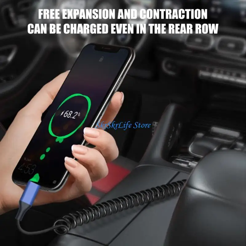 E65E Adjustable Length USB Type C Coiled Data Cable Perfect For Car Bed And Workspaces
E65E Adjustable Length USB Type C Coiled Data Cable Perfect For Car Bed And Workspaces