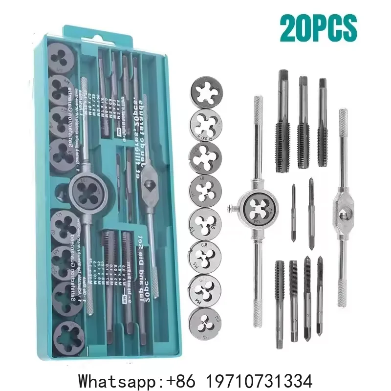 Multifunction Tap and Die Set 20Pcs M3-M12 Metric Screw Thread Plugs Hand Screw Taps Straight Taper Tapping and Thread Tools
Multifunction Tap and Die Set 20Pcs M3-M12 Metric Screw Thread Plugs Hand Screw Taps Straight Taper Tapping and Thread Tools
